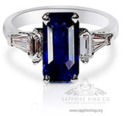 Cornflower blue platinum custom sapphire ring GIA color B 5/4.