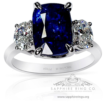 ( Royal blue sapphire GIA gemstone grade B or vB 6/5 with cornflower blue typically a B or vB 5/4 )