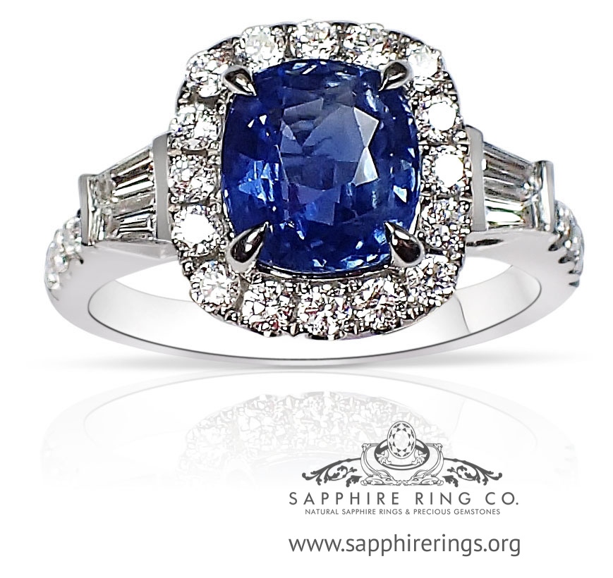 Blue Ceylon Platinum Sapphire Ring