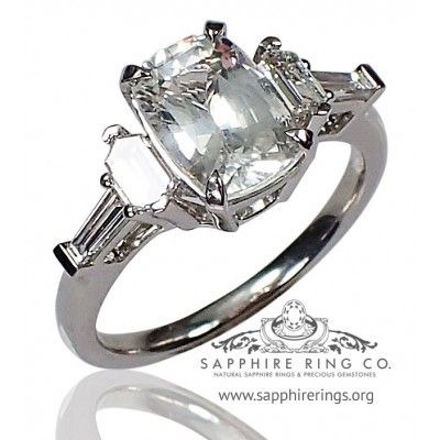 2.14 ct Untreated White Sapphire Ring