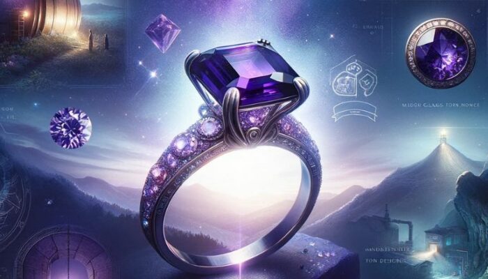 Purple Sapphire engagement ring