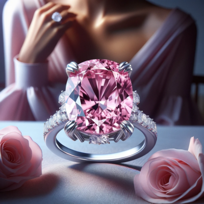 The Romantic Bloom,' a 3.80 ct pink sapphire ring set in 18kt white gold
